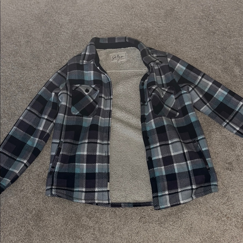 Soho Blue and Black Plaid Jacket